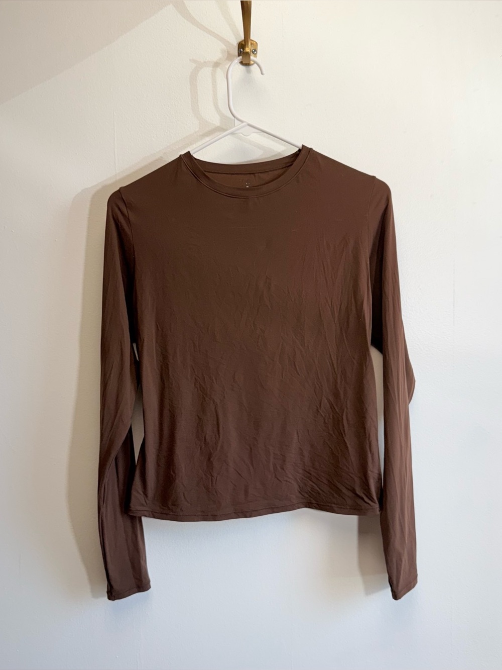 Skims Chocolate Brown Fits Everybody Long Sleeve Fitted Top Large XL
